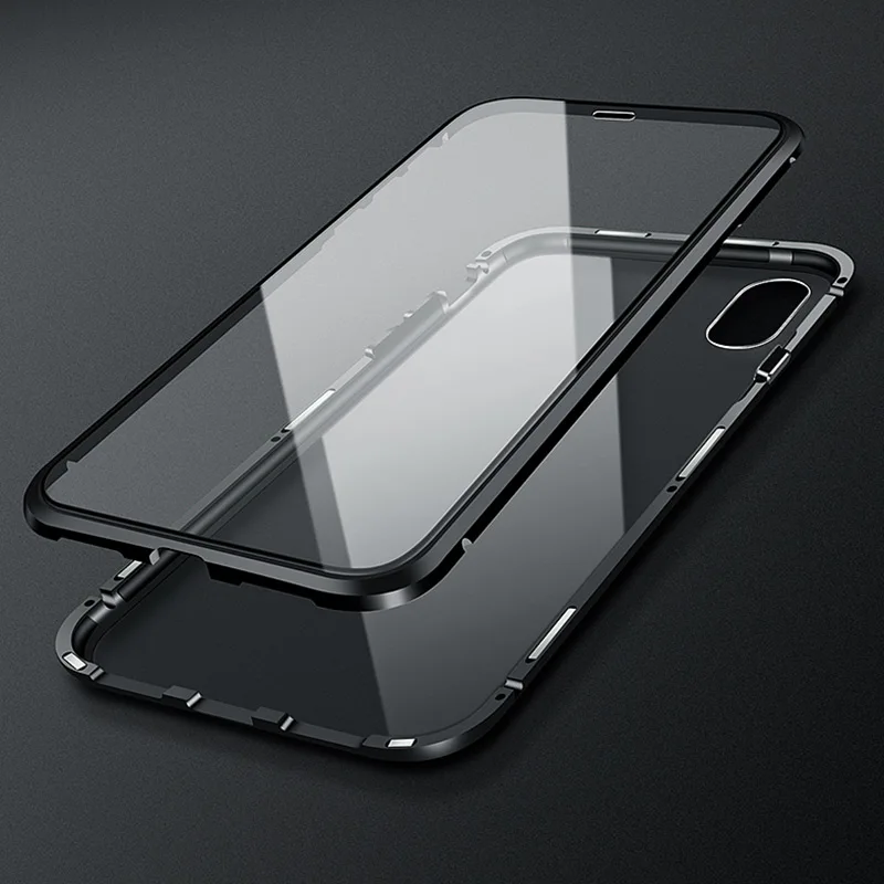 Чехол из закаленного стекла + экранная пленка для iPhone X XS Max XR 8 8P 7P 6 6P 6S Plus магнитная