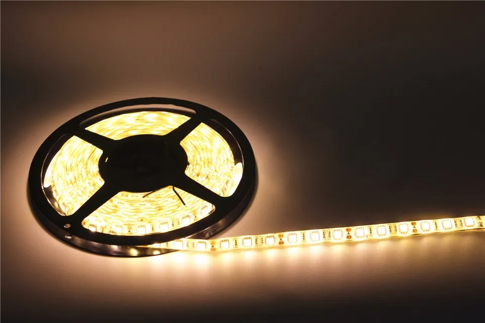 50/100/200/300/400/500 см DC12V 5050SMD 60 Светодиодный s/m Водонепроницаемая гибкая светодиодная лента светильник 6 Цвета выбрать домашний Декор светодиодный кран лента