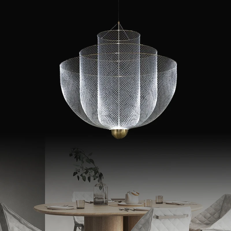 

Итальянская металлическая люстра, индивидуальный светильник в стиле пост-модерн для гостиной, ресторана, роскошный простой дизайнерский с...