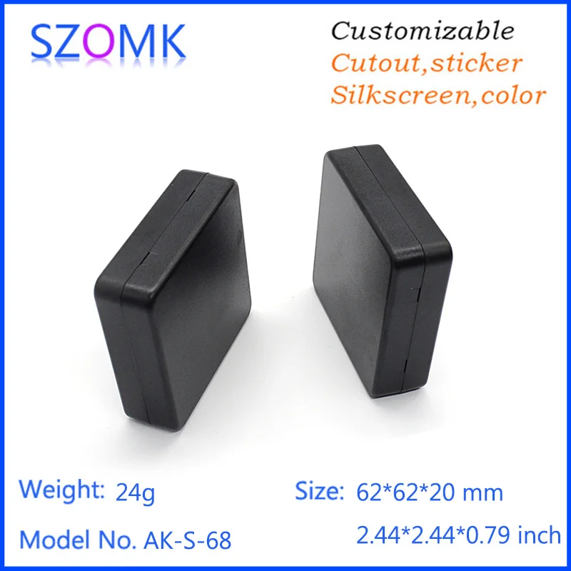 Szomk настраиваемая электроника корпуса для pcb (10 шт.) 62*62*20 мм abs swith корпус diy