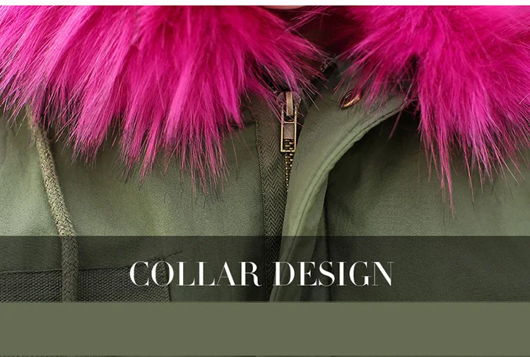 2018 Jacket Winter Oversize Long Hooded Fur Collar Coat Women Plus Thick Hood Warm Army Green Pink Coats | Женская одежда