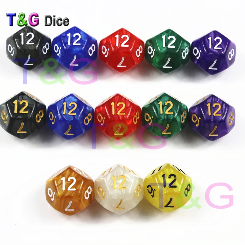 T & G D12 игральные кости для D Rpg 12 сторонних игр с гладкой поверхностью разноцветный