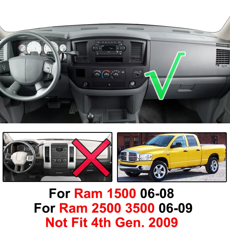 Xukey подходит для Dodge Ram 1500 2500 3500 2006 2008 Dashmat Dash коврик приборной панели накладка