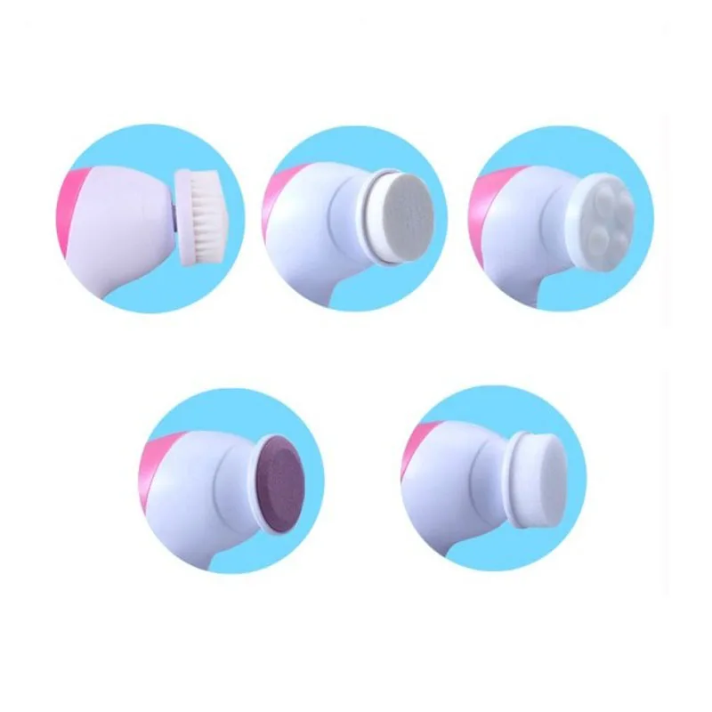 5 в 1 Pro Mini Электрический глубокое очищение лица Кисточки Черноголовых Remover пор