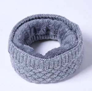 Gray (velvet) Горячая Распродажа, зимний шейный платок для женщин и детей, хлопковый детский нагрудник, теплые мягкие шарфы для мальчиков и девочек, вязаный шарф с круглым вырезом - Цвет: Gray (velvet)