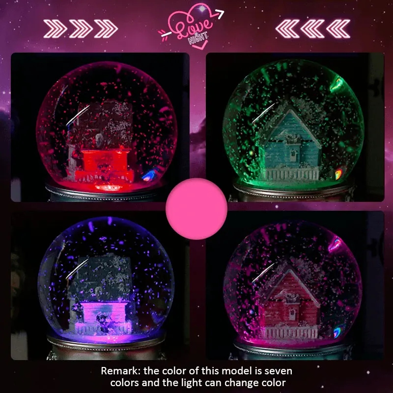 10*15 см скандинавские синие домики Spin Snow Globe Bluetooth функциональная музыкальная