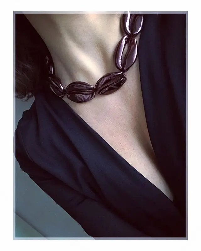 Черный металлический мужской браслет Concha bijoux женский pulseira feminina Cowry ювелирный