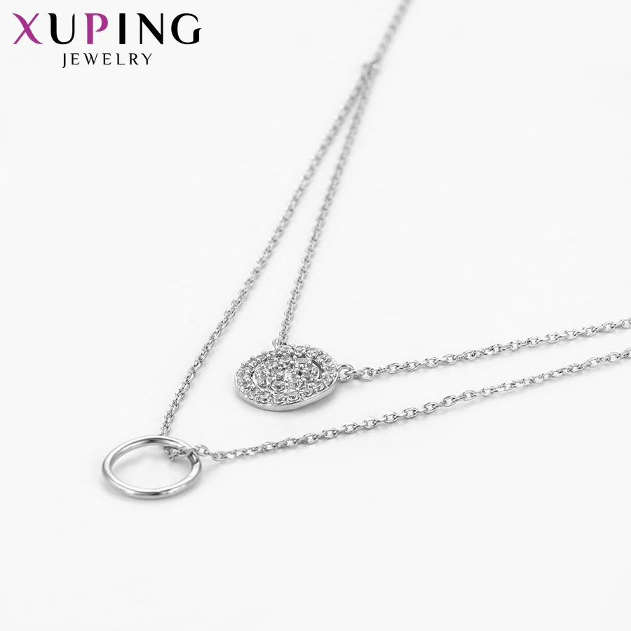 Xuping Элегантное ожерелье уникальный двойной кулон дизайн ювелирные изделия для