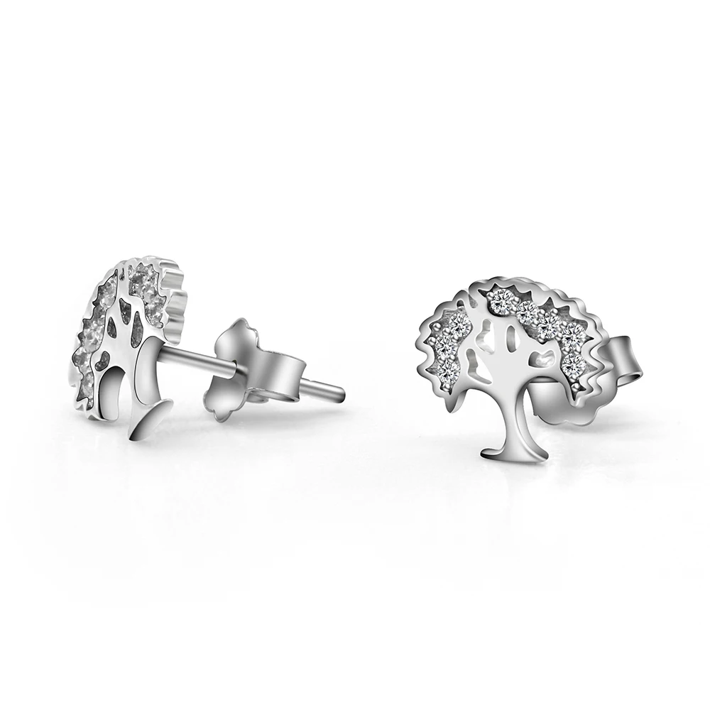 Маленькие серьги-гвоздики из стерлингового серебра 925 пробы с фианитом в виде