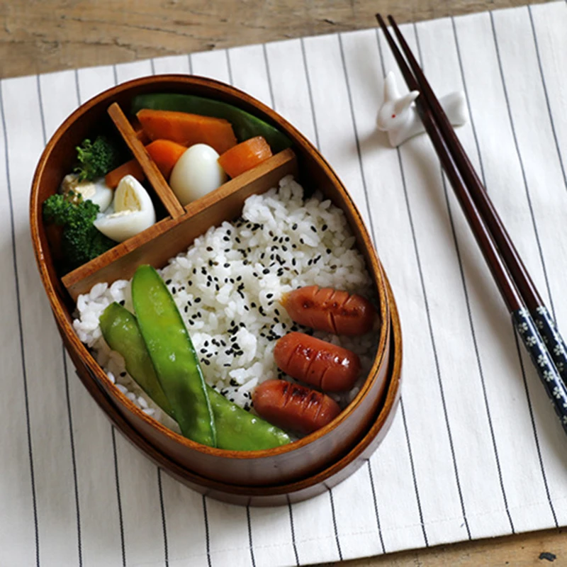 Коробка для хранения обеда в японском стиле простая одноцветная портативная