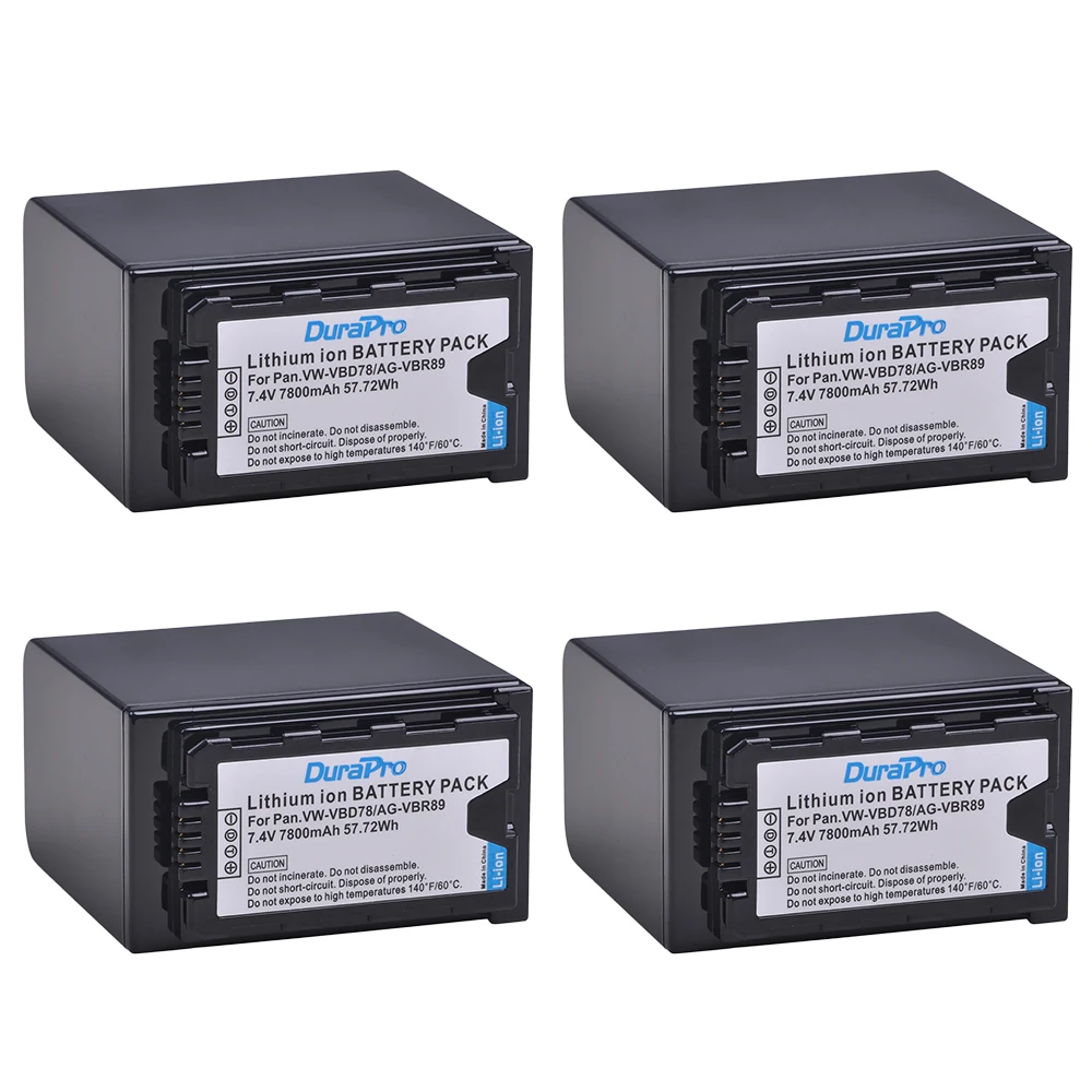 4Pc 7800mAH VW-VBD78 VBD78 AG-VBR89 Аккумулятор для Panasonic AJ-HPX260MC HPX265MC PX270 PX285MC PX298 AG-FC100 VBD58 VBD29 |