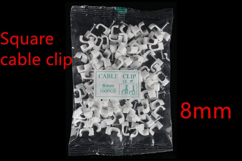 100pcs/bag nail fixed 8mm square wire card medium plastic clip cable clip clip F