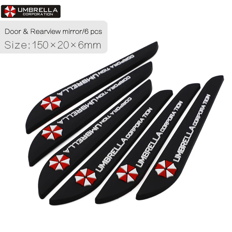 Umbrella black 6pcs Автомобильная Дверь Зеркало заднего вида против столкновений полоски для укладки молдинги Защита от царапин защита края для Mazda Skoda peugeot Ford Vw - Цвет: Umbrella black 6pcs