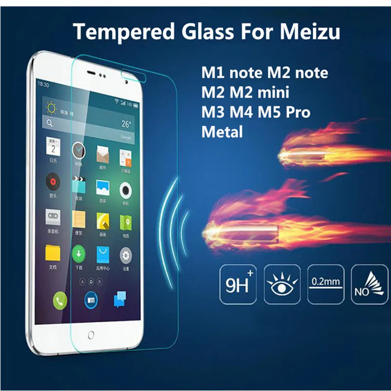 Anti-Explosion Закаленное Стекло Фильм Защитные пленки для meizu mx5 M2 мини М2 Примечание M1
