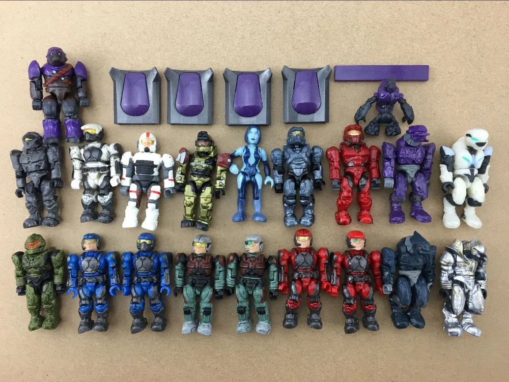 Редкие лот 20 шт. различных гало MEGA BLOKS эксклюзивный UNSC золото спартанский