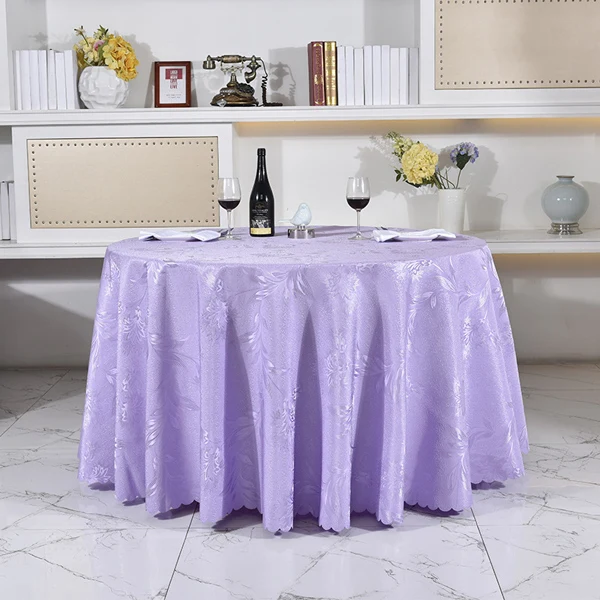 Light Purple YRYIE 1 шт. дешевый круглый красный скатерти для банкетов с жаккардовым цветочным узором скатерть с узором Круглый на заказ для свадебной вечеринки - Цвет: Light Purple