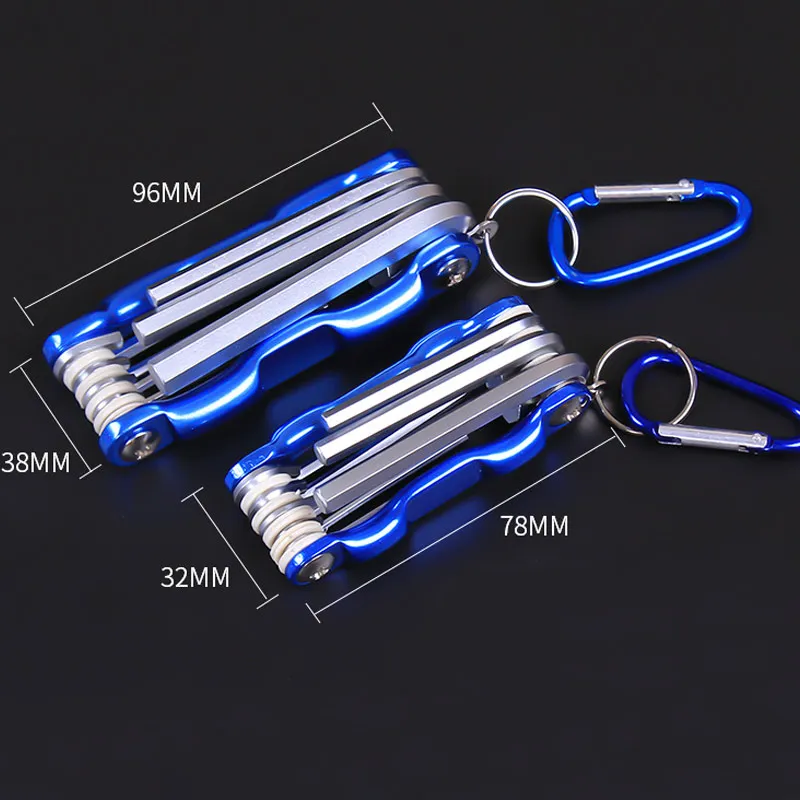 Складной шестигранный ключ метрический с хромированной отделкой карабин для