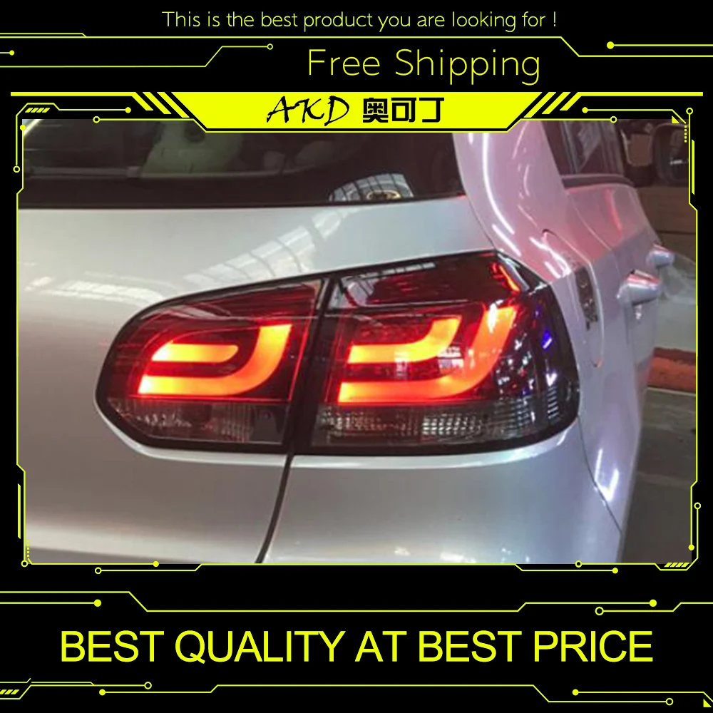 AKD автомобильный Стайлинг для VW Golf 6 задний светильник s 2009-2012 Golf 6 R светодиодный задний светильник Golf6 задний фонарь светодиодный DRL+ тормоз+ Парк+ сигнал