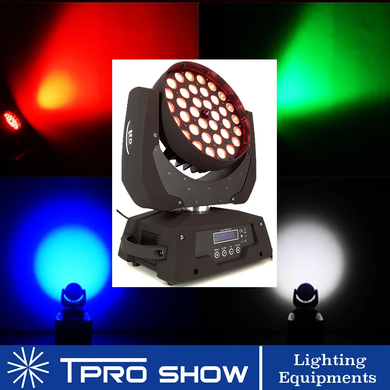 2 шт. зум светодиодный Moving Head Wash 36x10 Вт RGBW 4в1 сценический эффект освещения Lyre Мобильная головка Dmx управление