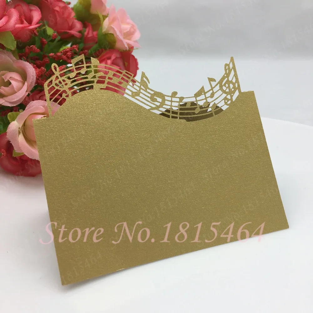 50 шт. Бесплатная доставка узор в виде музыкальной ноты лазерная резка бумажный