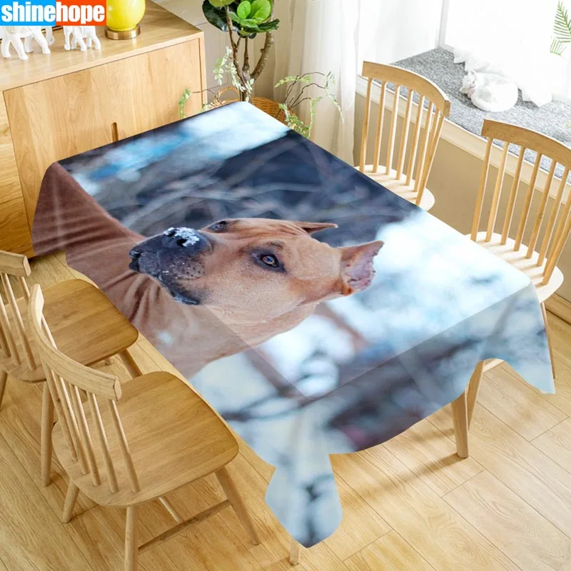 Скатерть с животным узором для собак Amstaff скатерть Пылезащитная Моющаяся Ткань