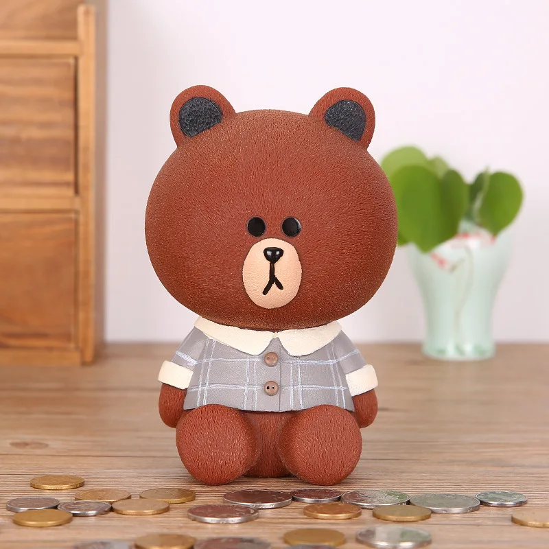 Bear Белый кролик милый копилка Фигурки игрушки медведь копилка Коллекция Модель игрушки украшение дома копилки - Цвет: Bear