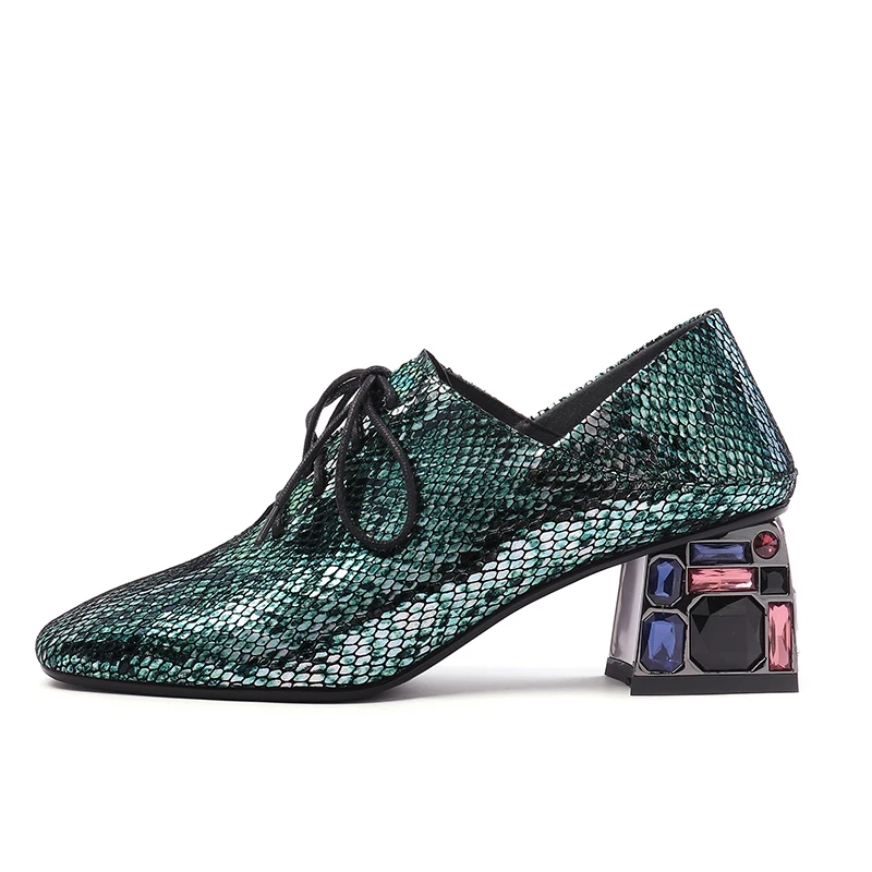 Женские туфли-лодочки на высоком каблуке ISNOM разноцветные туфли из овечьей кожи