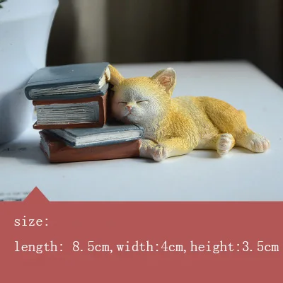 Многоцветный Креативный мини-Кот из смолы, Имитация животных, миниатюрная фигурка, ремесло, сказочный сад, украшение для дома, подарок на Рождество, день рождения - Цвет: Многоцветный