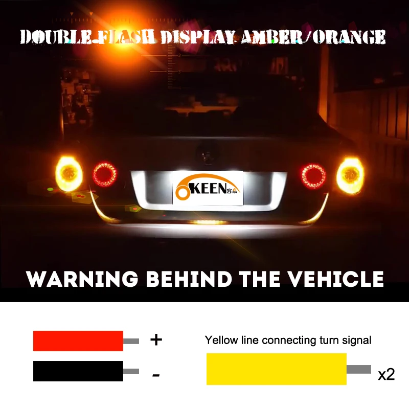 OKEEN желтый/красный/синий/белый 120 см/150 см Гибкий drl светодиодный светильник для багажника с динамическим поворотом задний багажник багажный светодиодный светильник