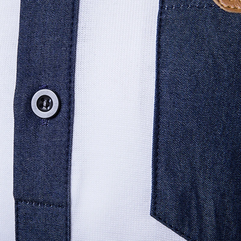 Мужская Повседневная рубашка-поло с коротким рукавом джинсовая рубашка