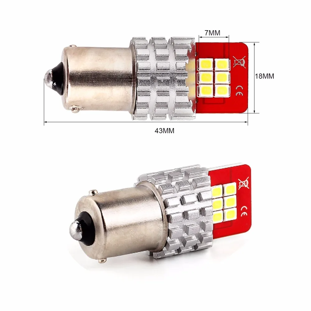 2x1156 7507 Bau15s PY21W светодио дный лампы 12-SMD для автомобиля спереди или сзади боковой