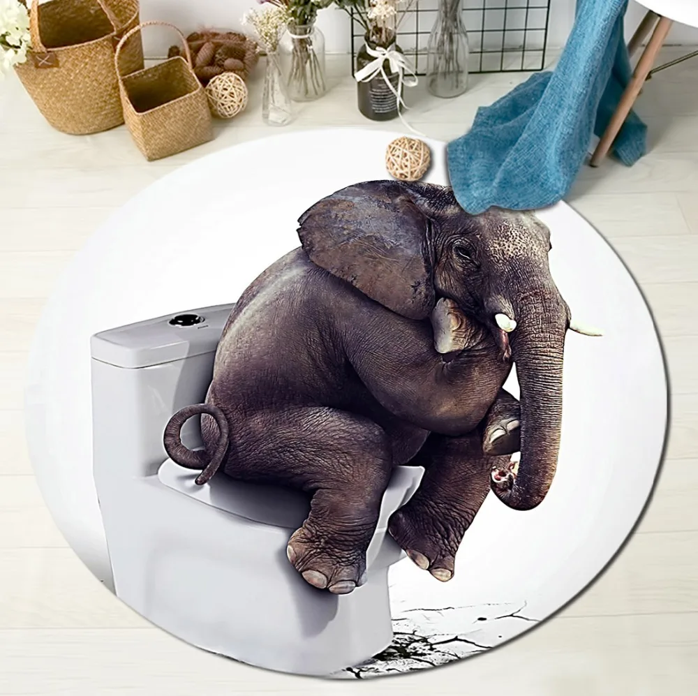 Слон круглый ковер и Кристальный бархатный для детей дома гостиной Белая Подушка
