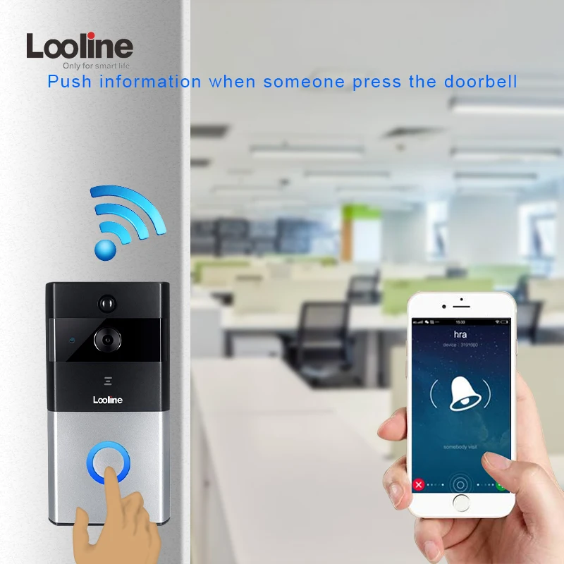 Дверной звонок камера Wi Fi видеодомофон IP дверной Looline наружный аккумулятор PIR IP65