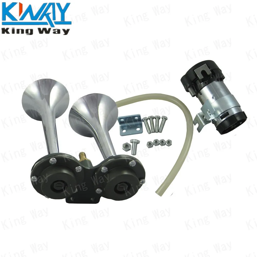 Король путь-2 двойной труба Air Horn Комплект включает в себя 12 вольт компрессор супер громкий для всех автомобиль