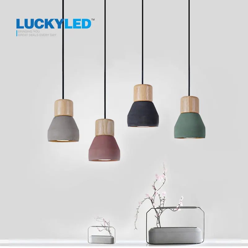 Цементный подвесной светильник в американском стиле с проводом 120 см E27/E26 4 цвета