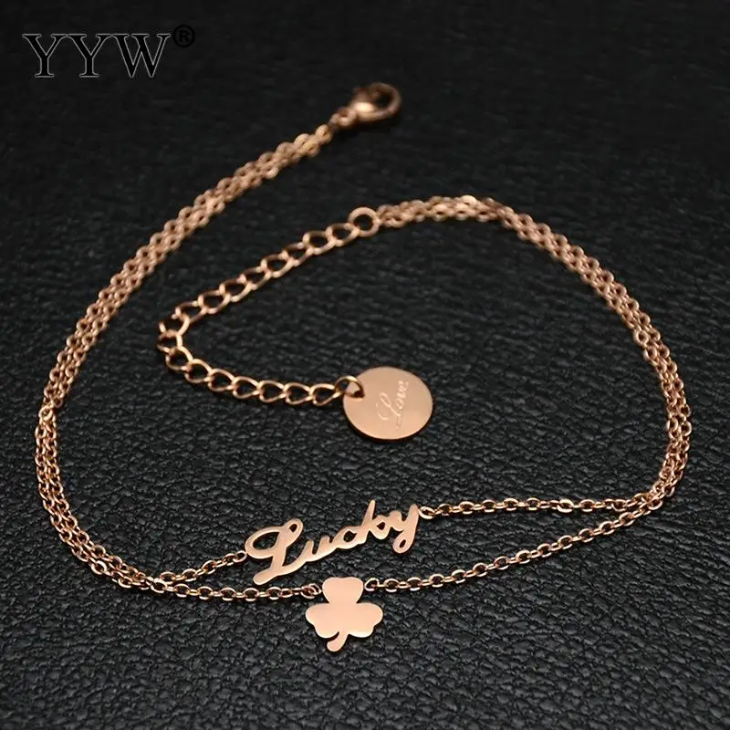 Женская цепочка из нержавеющей стали браслет на лодыжку с тремя подвесками в