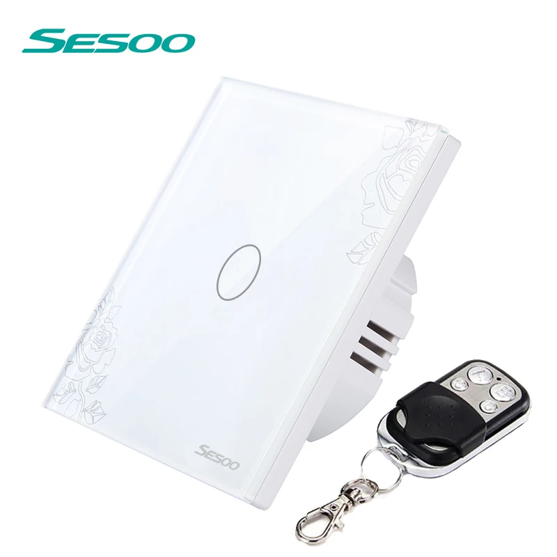 SESOO Водонепроницаемый Кристалл Стекло беспроводной переключатель 220 В сенсорная