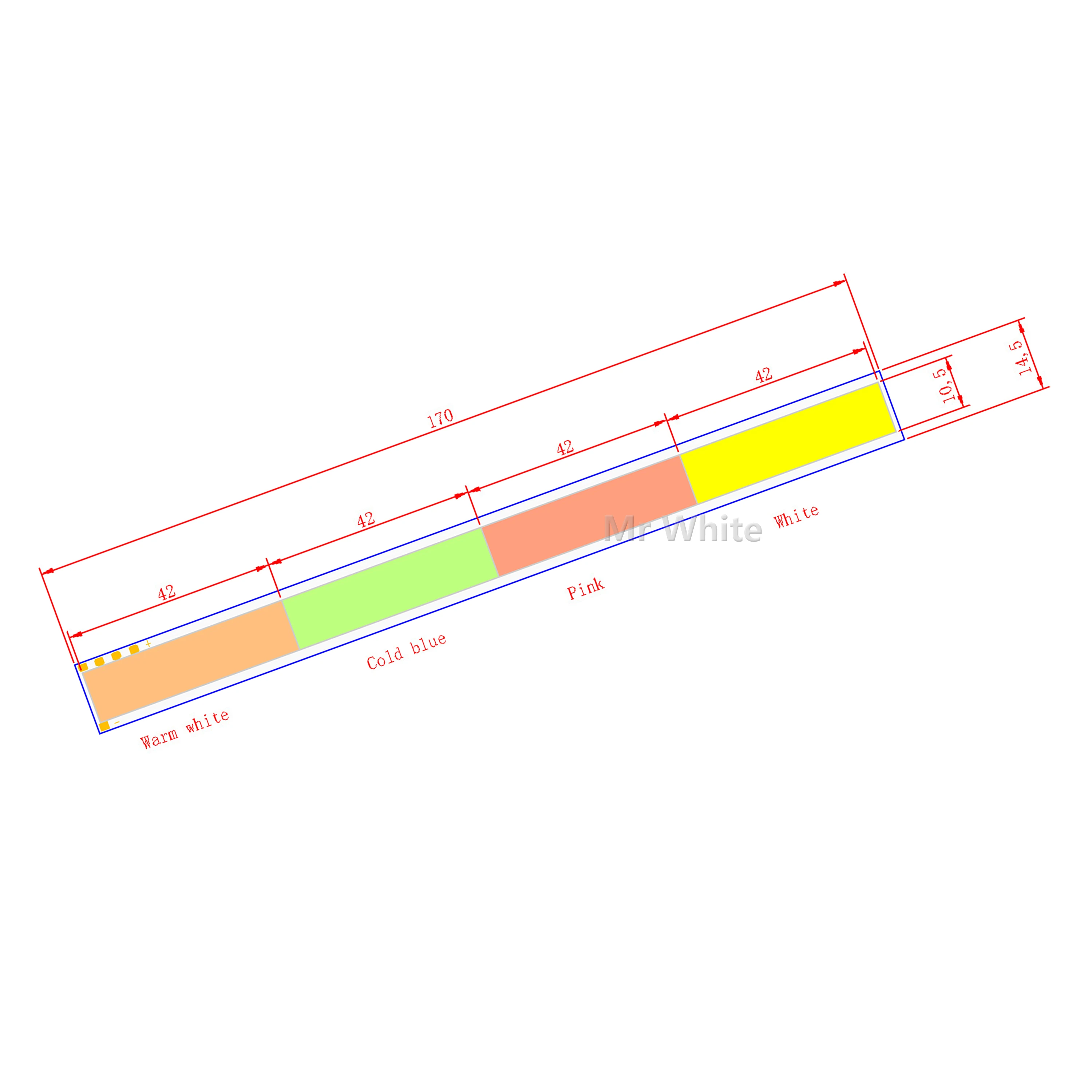 Новый микс четыре цвета 17 см DC 12 В 4 Вт led cob полосы лампы светоизлучающий диод