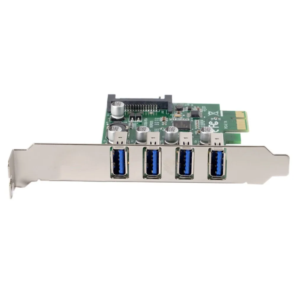 Тонкий 4 портовый PCI E к USB 3 0 концентратор Express карты расширения адаптер 5 Гбит/с