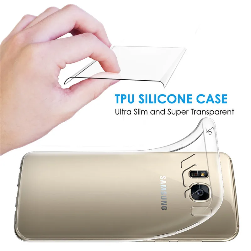 Ультратонкий Прозрачный мягкий чехол из ТПУ для Samsung Galaxy S6 S7 Edge A6 A8 S8 S9 J4 J6 J3 J7 Plus A7 A9