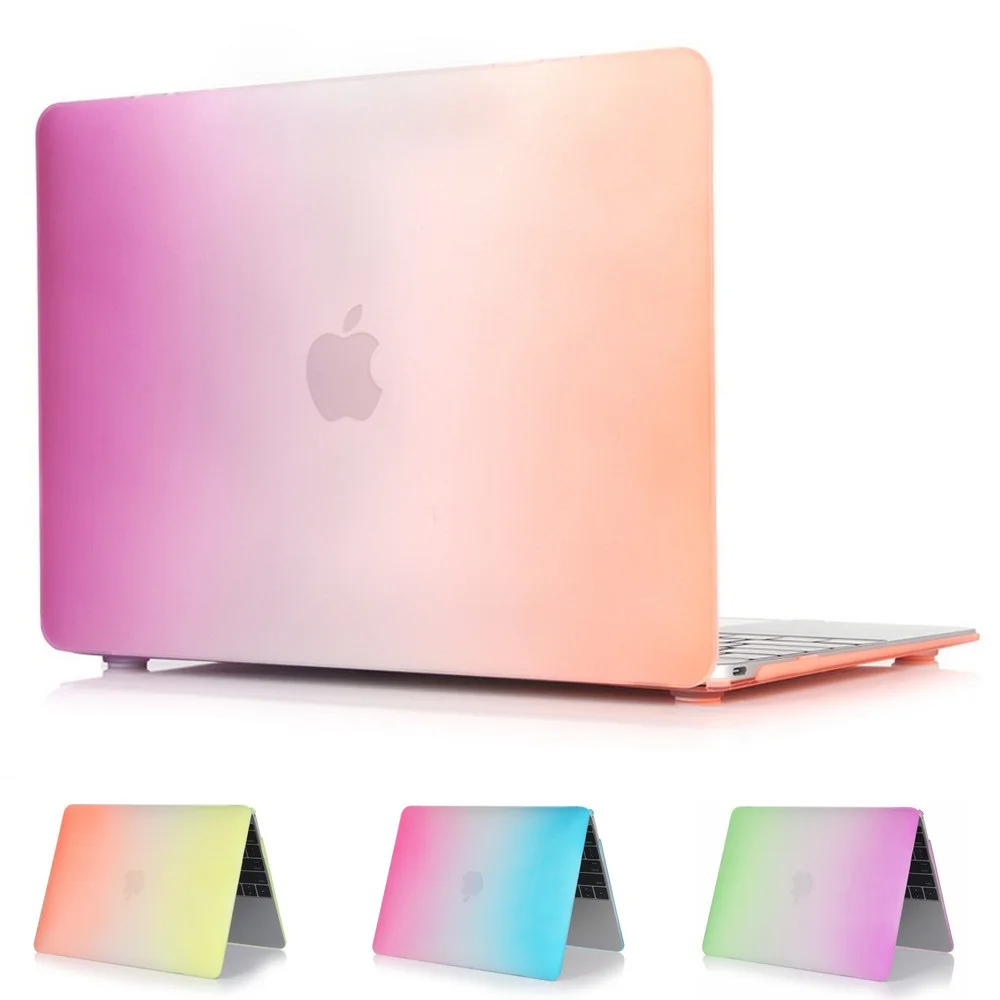 Радужный матовый чехол для Apple Macbook Air 13 11 Pro Retina 12 15 сумка ноутбука MacBook Touch bar 2016