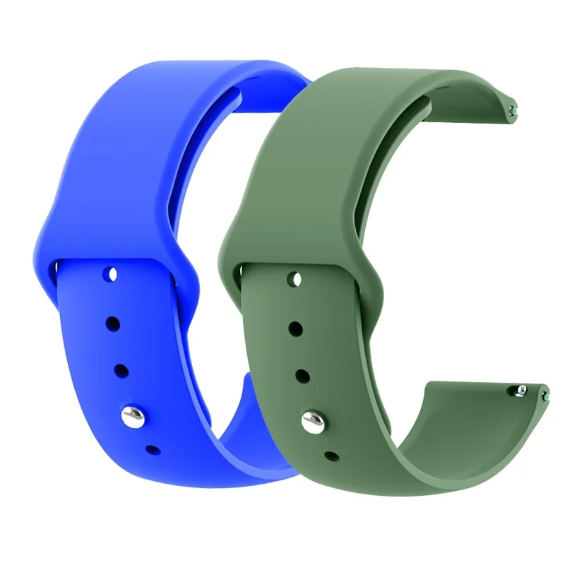 Dark Blue Army Green 18 мм 20 мм 22 мм 2 шт силиконовый ремешок для часов gear S2 ремешок для samsung gear S3 Classic Frontier Galaxy Watch Amazfit Bip браслет - Цвет ремешка: Dark Blue Army Green