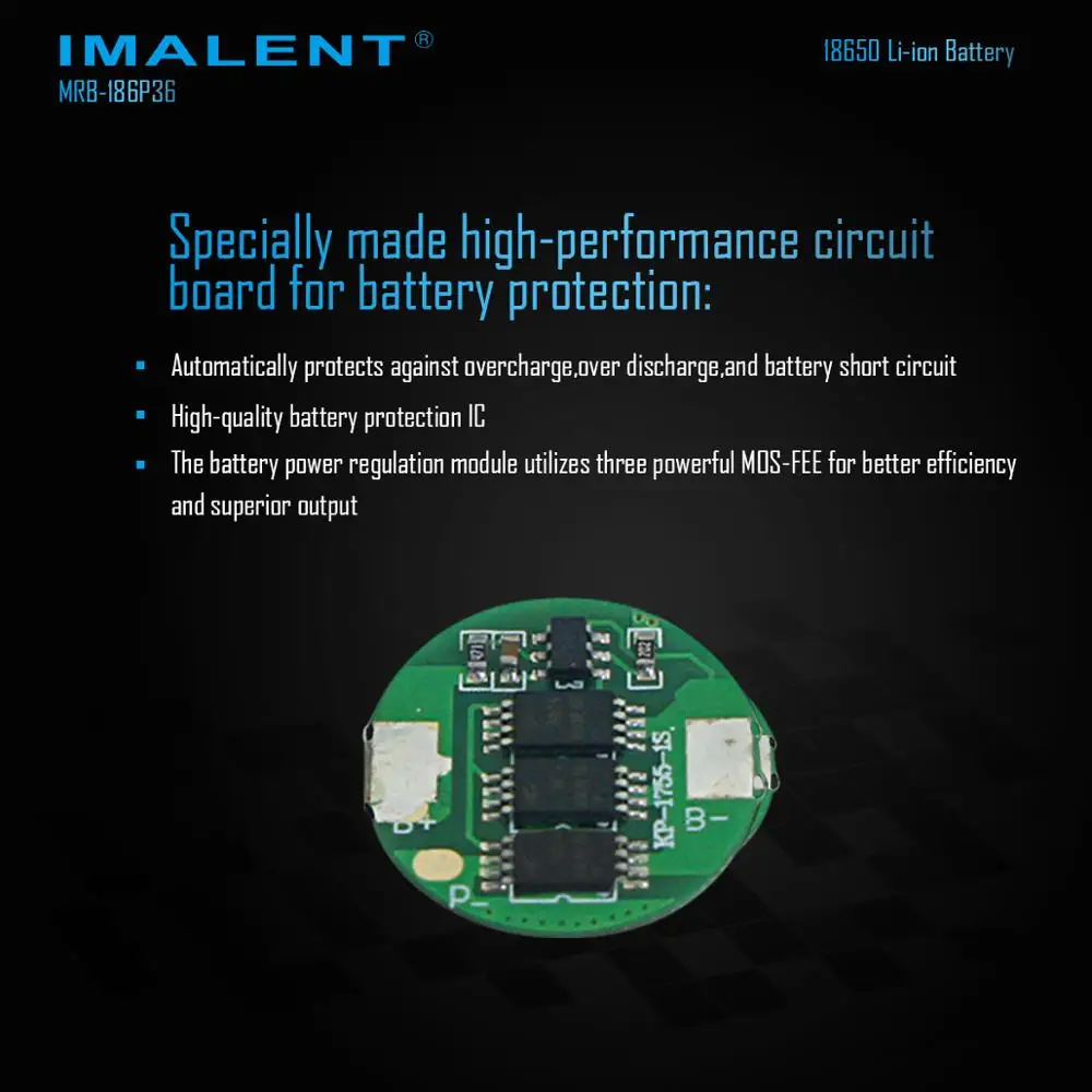 Imalent оригинальный MRB 186P36 18650 3600 Мощная батарея емкостью 6300 мaч литий ионные