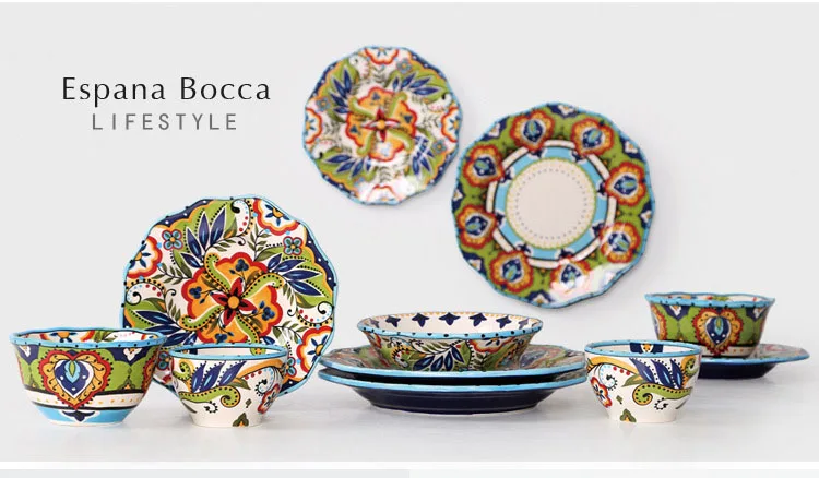 ANTOWALL, креативная керамическая тарелка, ручная роспись, модная, для ресторана, гофрированная, Западная пищевая тарелка, домашняя, подглазурная, в испанском стиле