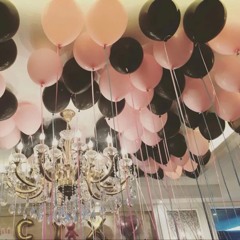 50 шт./лот воздушных шаров из латекса День рождения воздушные шары золото черный