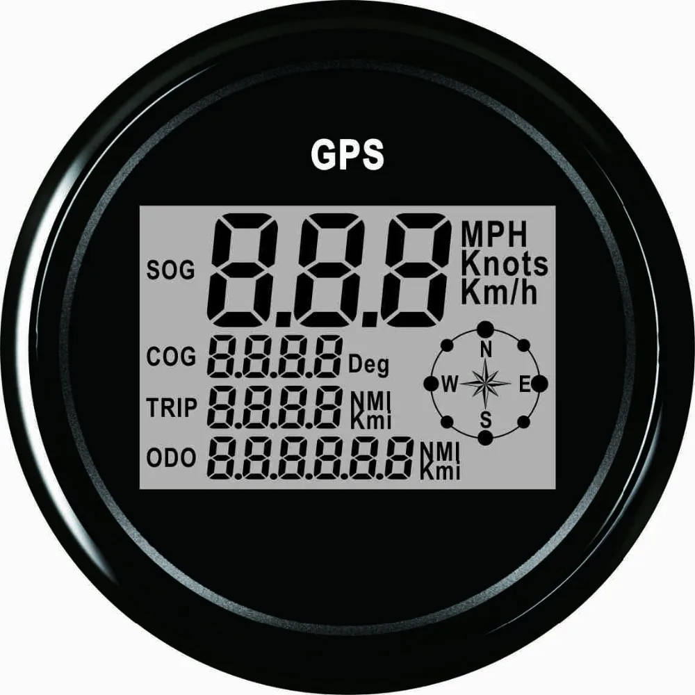Лодочная яхта 85 мм Цифровой GPS Спидометр Одометр 0 999 узлов 12 В 24 с подсветкой|backlight|