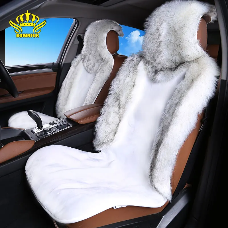 ROWNFUR, брендовые чехлы для сидений автомобиля, универсальные, подходят для всех автомобилей, чехол из искусственного плюша, подушка для сидения автомобиля, набор, защита для сиденья, автомобильные аксессуары
