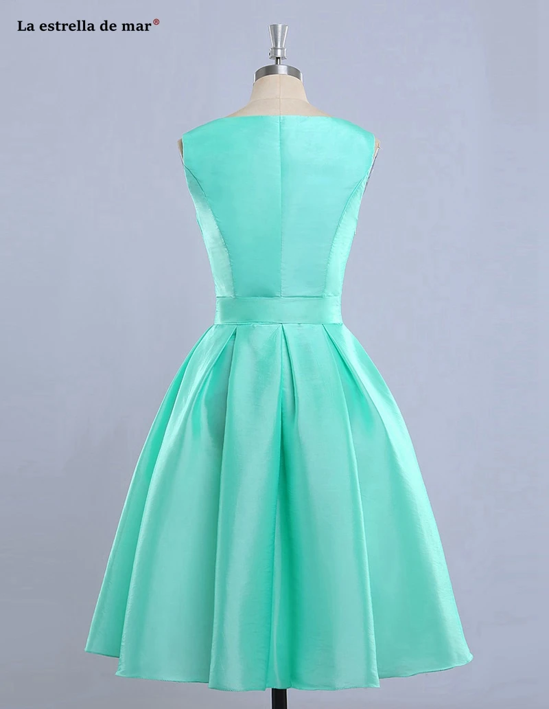 Vestido madrinha новые атласные трапециевидные Мятные зеленые оранжевые синие фиолетовые платья подружки невесты длиной до середины икры sukienka wesele реальное изображение