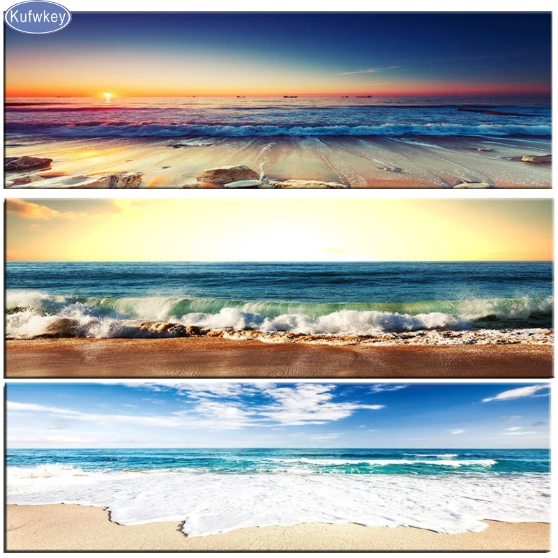 Большая алмазная живопись 5d сделай сам вышивка крестиком Морской пейзаж картина