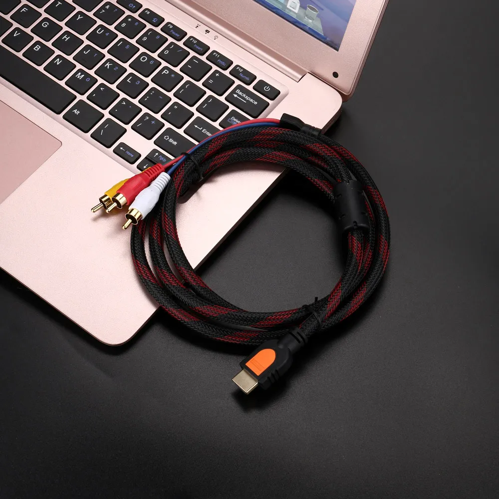 Новинка 2019 HDMI штекер к 3 RCA AV Аудио Видео 5 футов кабель адаптер для ТВ HD TV DVD 1080p